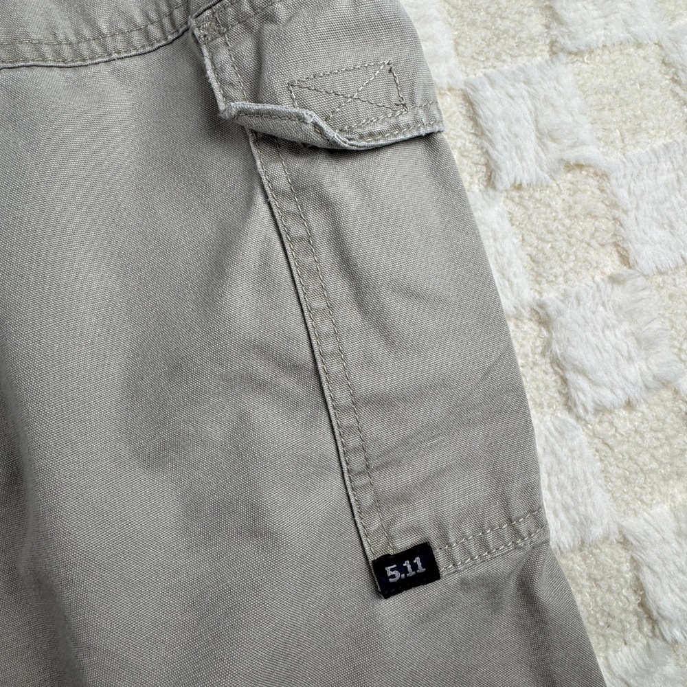 5.11 Tactical Series Mens Cargo Pants Beige Outdoor Workwear Elastic Waist - Picture 15 of 16